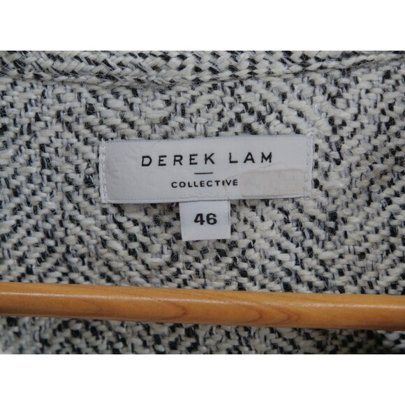 DEREK LAM Collective Blazer Womens 46 Gray Tweed Jacket Wool‎ Blend - Picture 7 of 9